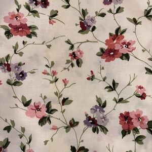 Laura Ashley English Country Print Flowers Fabric 100% Cotton 3 Yds  54" x 108"